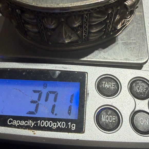 Intricate 900 Silver Vintage Egyptian Revival Cuff Pharaoh Motifs (2) - Picture 3 of 10